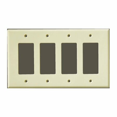CAN-AM SUPPLY InvisiPlate Switch Wallplate, 5 in L, 8.63 in W, 4 -Gang, Painted Smooth Texture SM-R-4